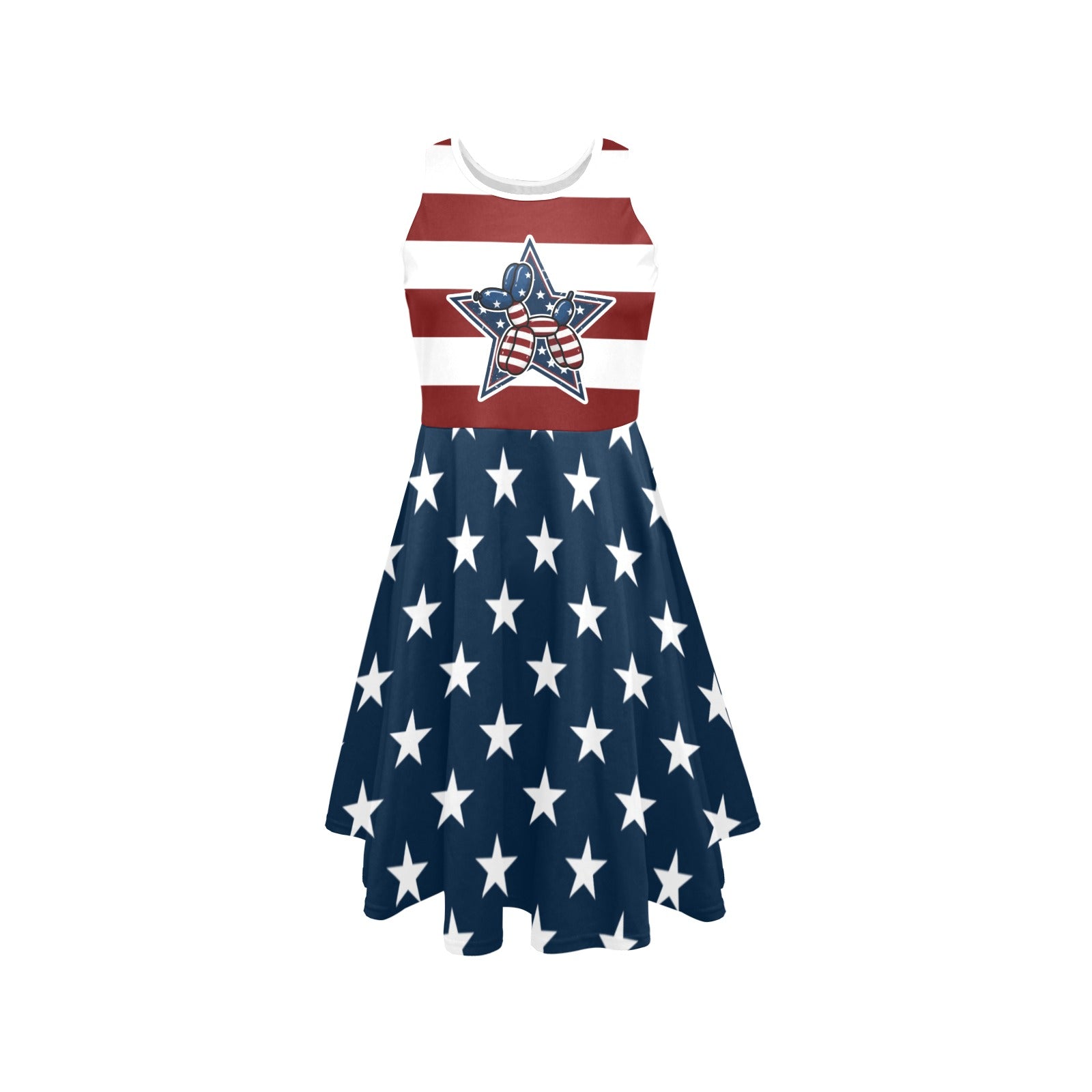 Patriotic Pups Women’s Fit & Flare Sleeveless Dress