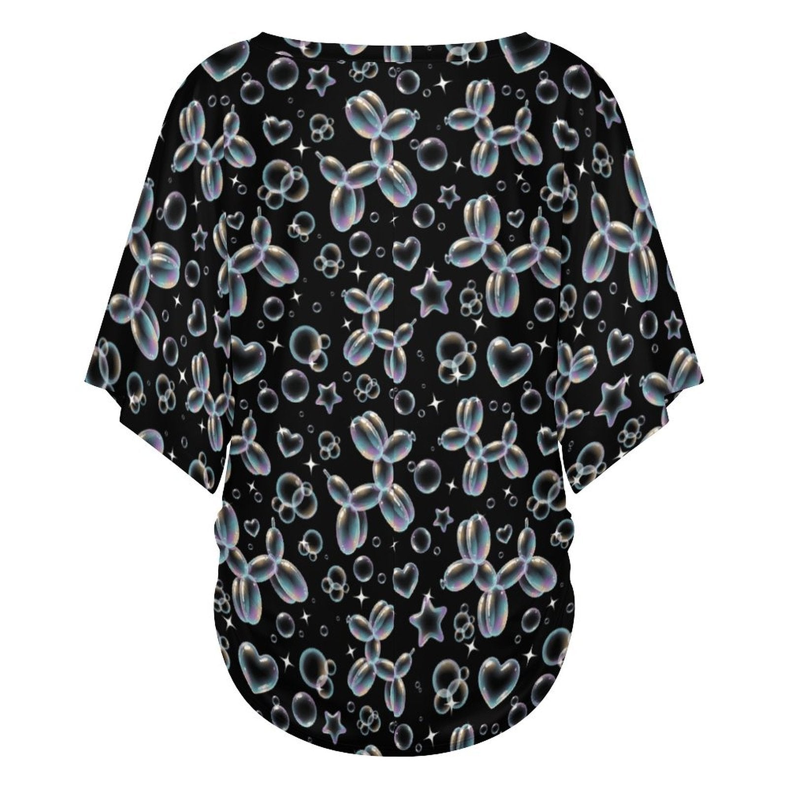 Bubble Balloon Dogs Women's V-Neck Batwing Top