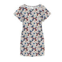 Patriotic Pups Women's Shirt Dress with Pockets