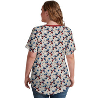 Patriotic Pups Women's Ice Silk V-Neck Top