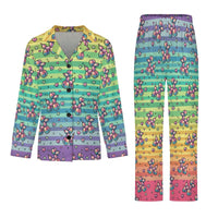 Retro Rainbow Women's Long Sleeve Pajama Set