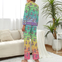 Retro Rainbow Women's Long Sleeve Pajama Set