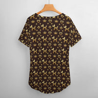 Decadent Dogs Women's Ice Silk V-Neck Top