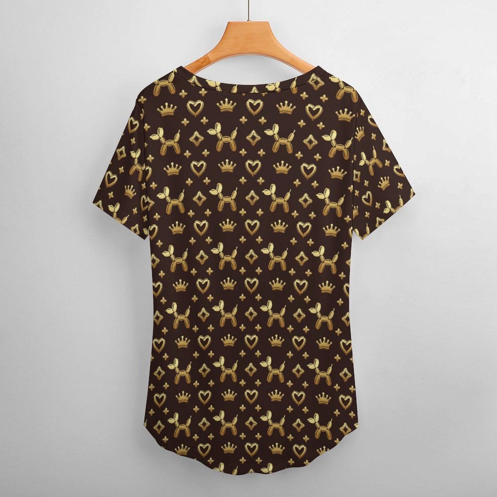 Decadent Dogs Women's Ice Silk V-Neck Top