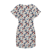 Patriotic Pups Women's Shirt Dress with Pockets