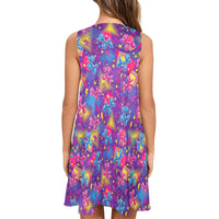 Electric Parade Women’s Flowy Sleeveless Dress with Pockets