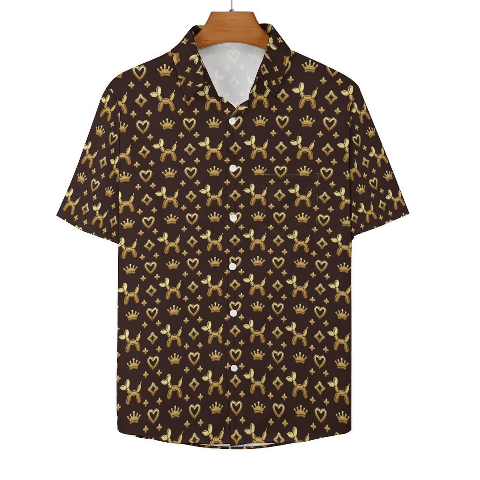 Decadent Dogs Women's Short Sleeve Button-Up Blouse