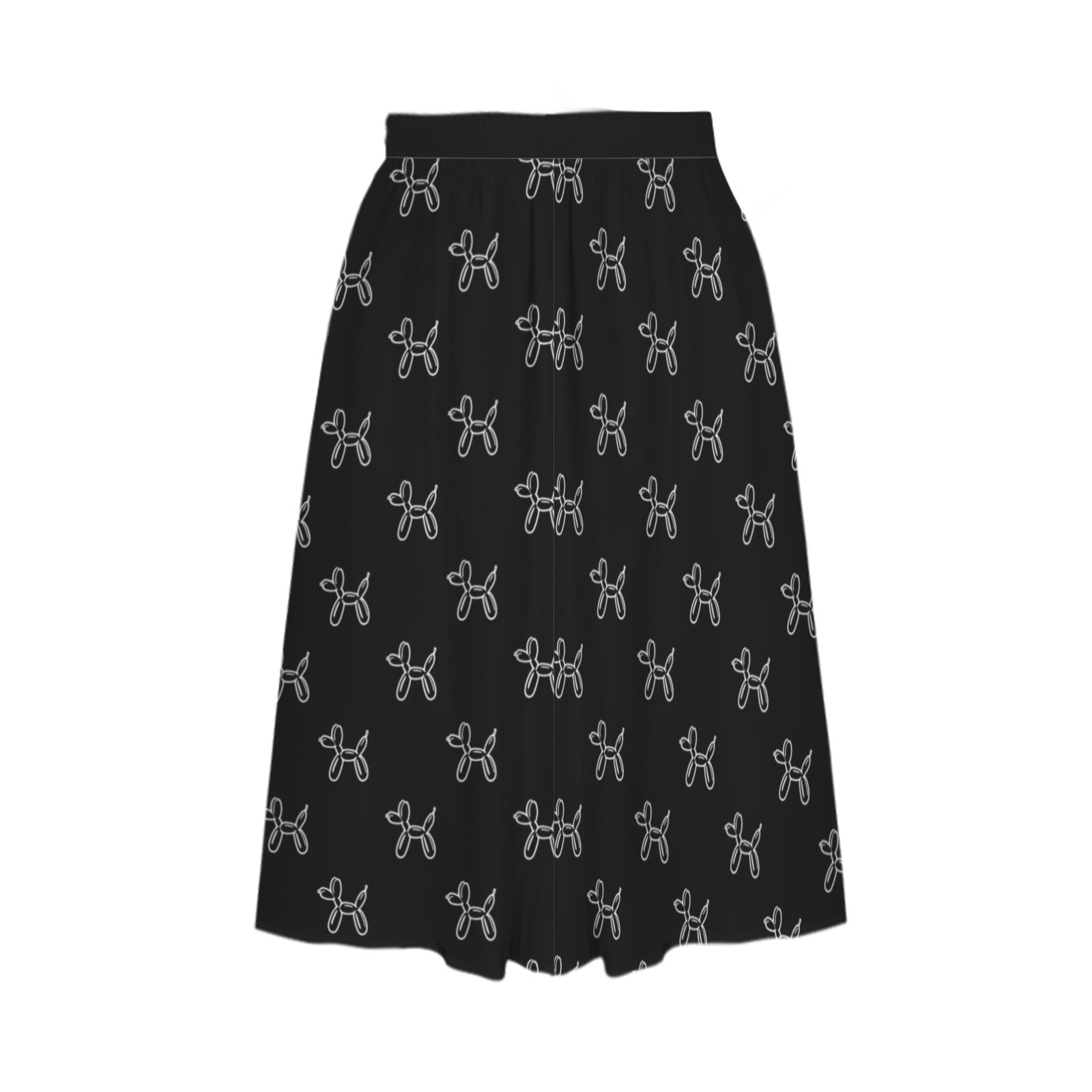 Classy Balloon Dogs Women's Elastic Waist Midi Skirt with Pockets
