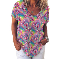 Aurora Pop - Women's Ice Silk V-Neck Top