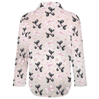 Bow Wow Women's Long Sleeve Button-Up Blouse