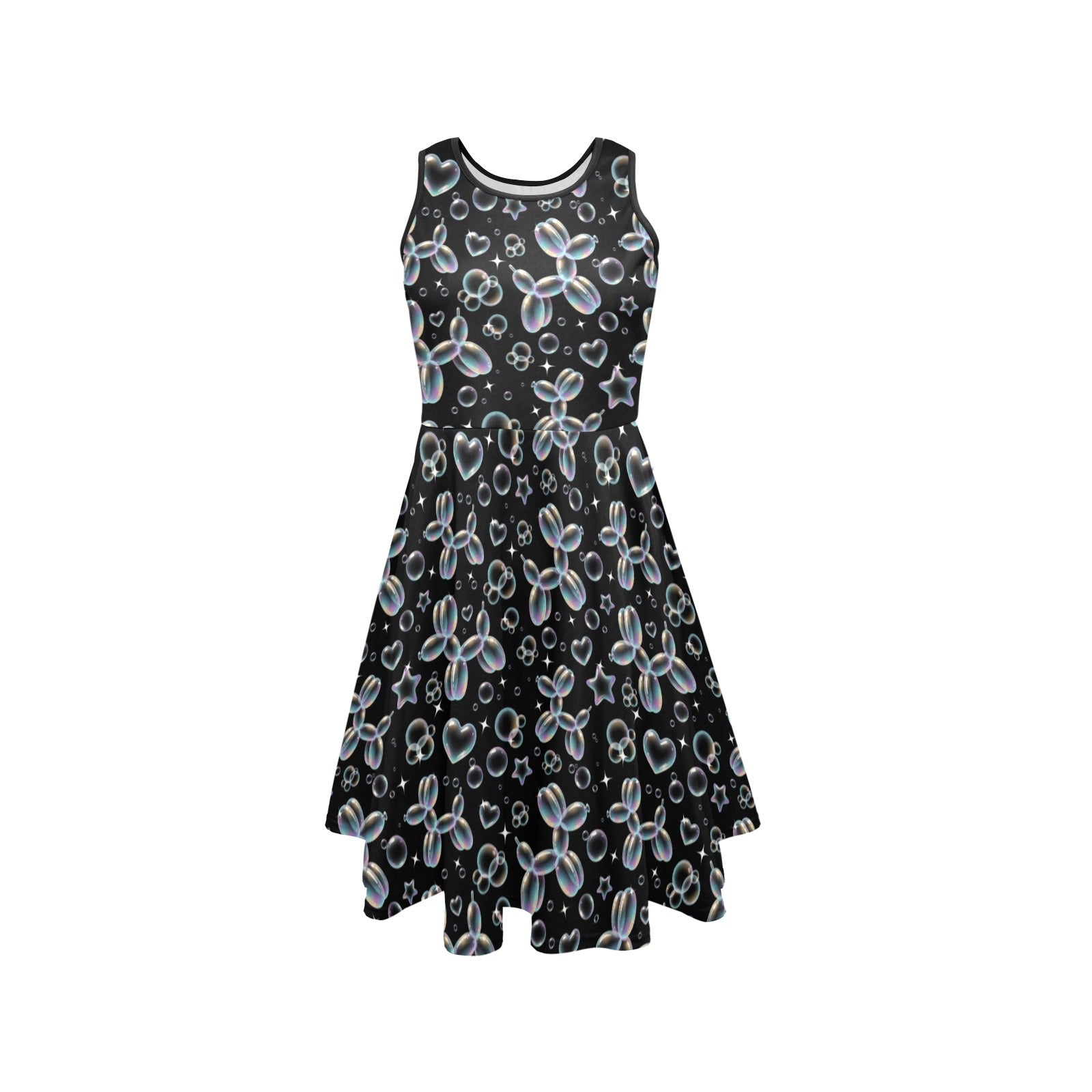 Bubble Balloon Dogs Women’s Fit & Flare Sleeveless Dress