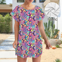 Sweet Dreams Dogs Women's Shirt Dress with Pockets