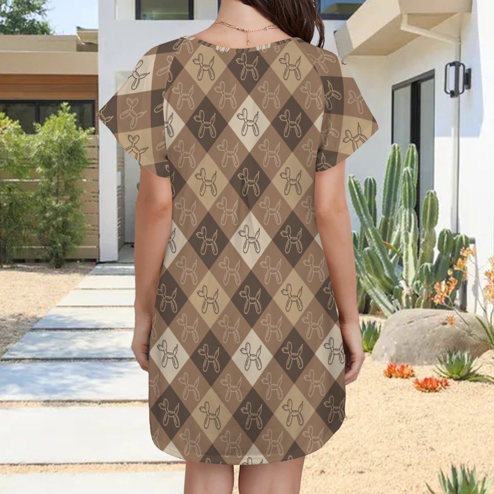 Argyle Afterparty Women's Shirt Dress with Pockets