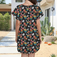 Pop Squeak Women's Shirt Dress with Pockets