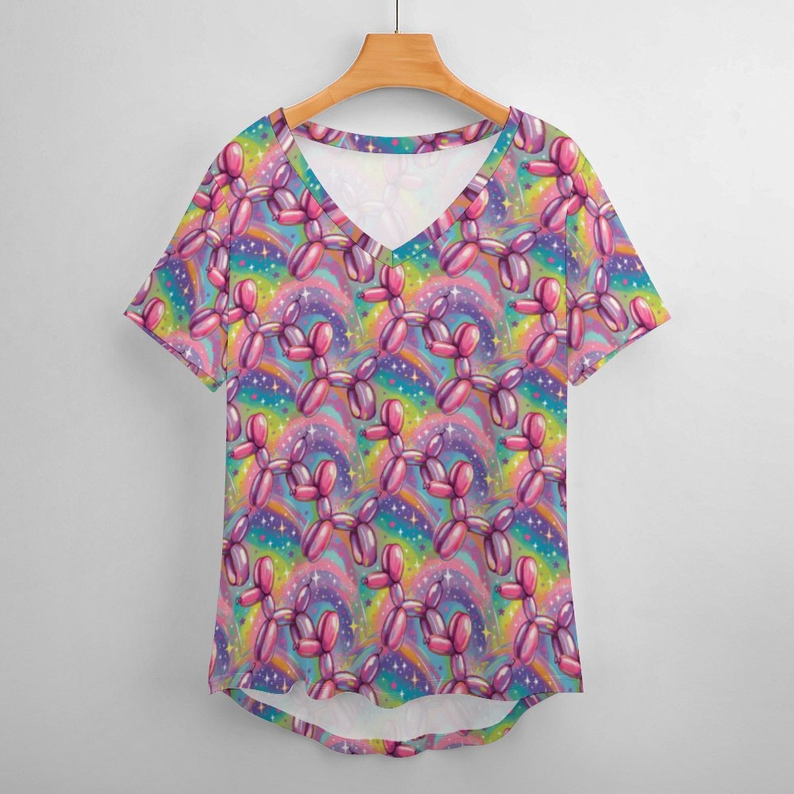 Aurora Pop - Women's Ice Silk V-Neck Top