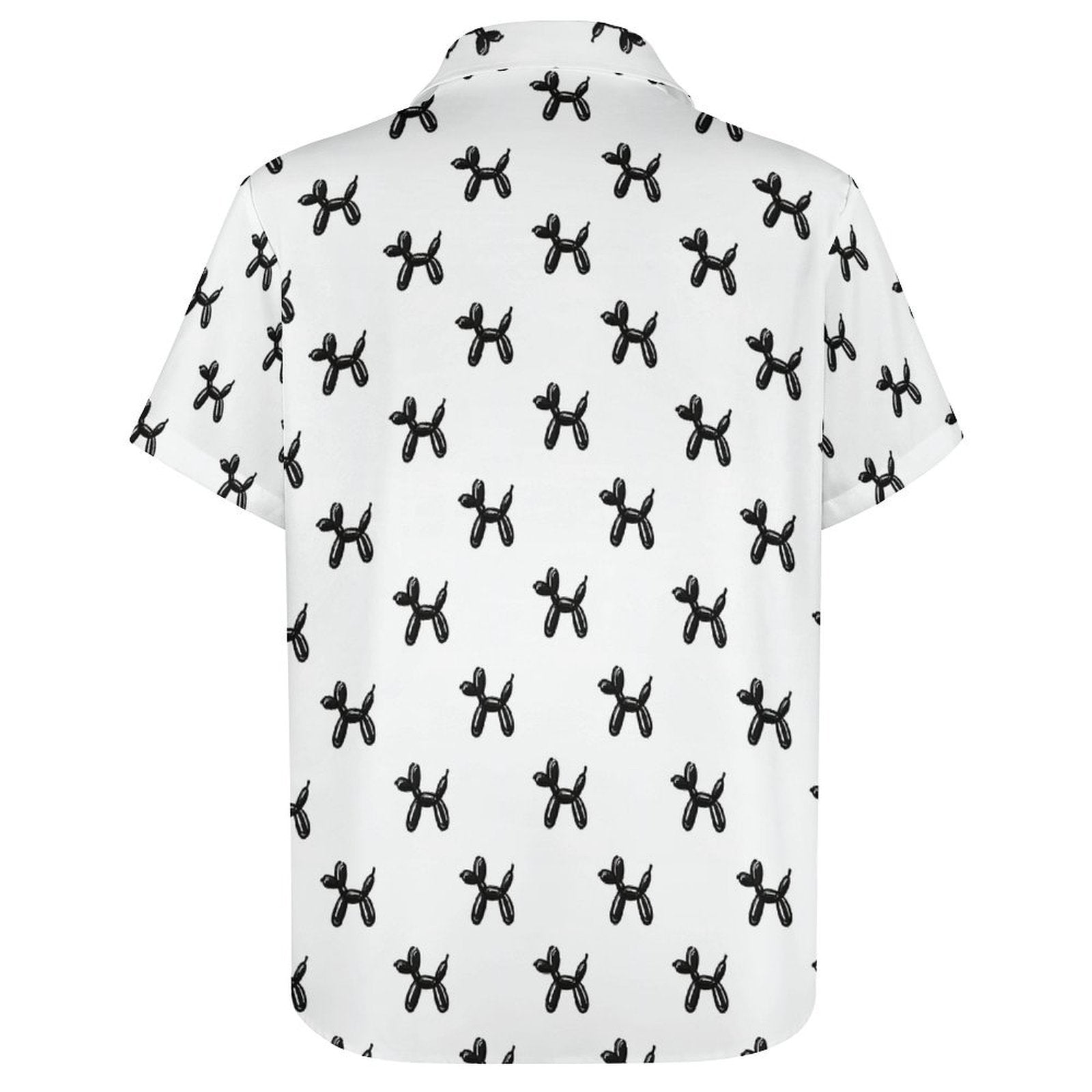 Classy Balloon Dogs Women's Short Sleeve Button-Up Blouse
