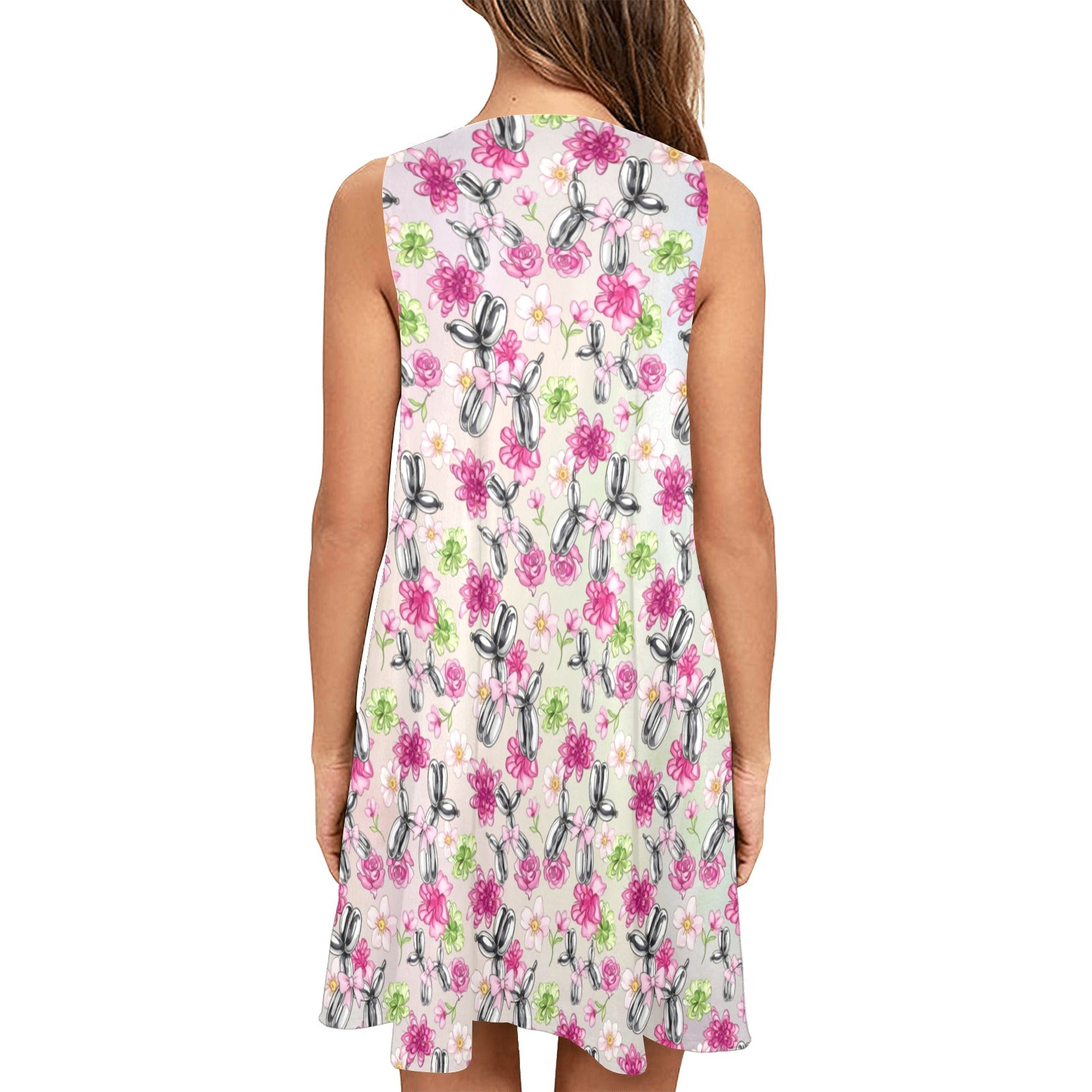 Petal Pop Women’s Flowy Sleeveless Dress with Pockets