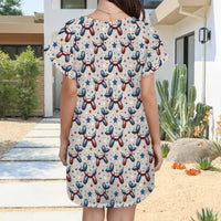 Patriotic Pups Women's Shirt Dress with Pockets