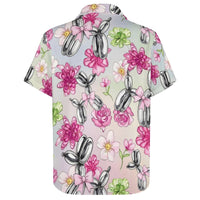 Petal Pop Women's Short Sleeve Button-Up Blouse