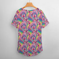 Aurora Pop - Women's Ice Silk V-Neck Top