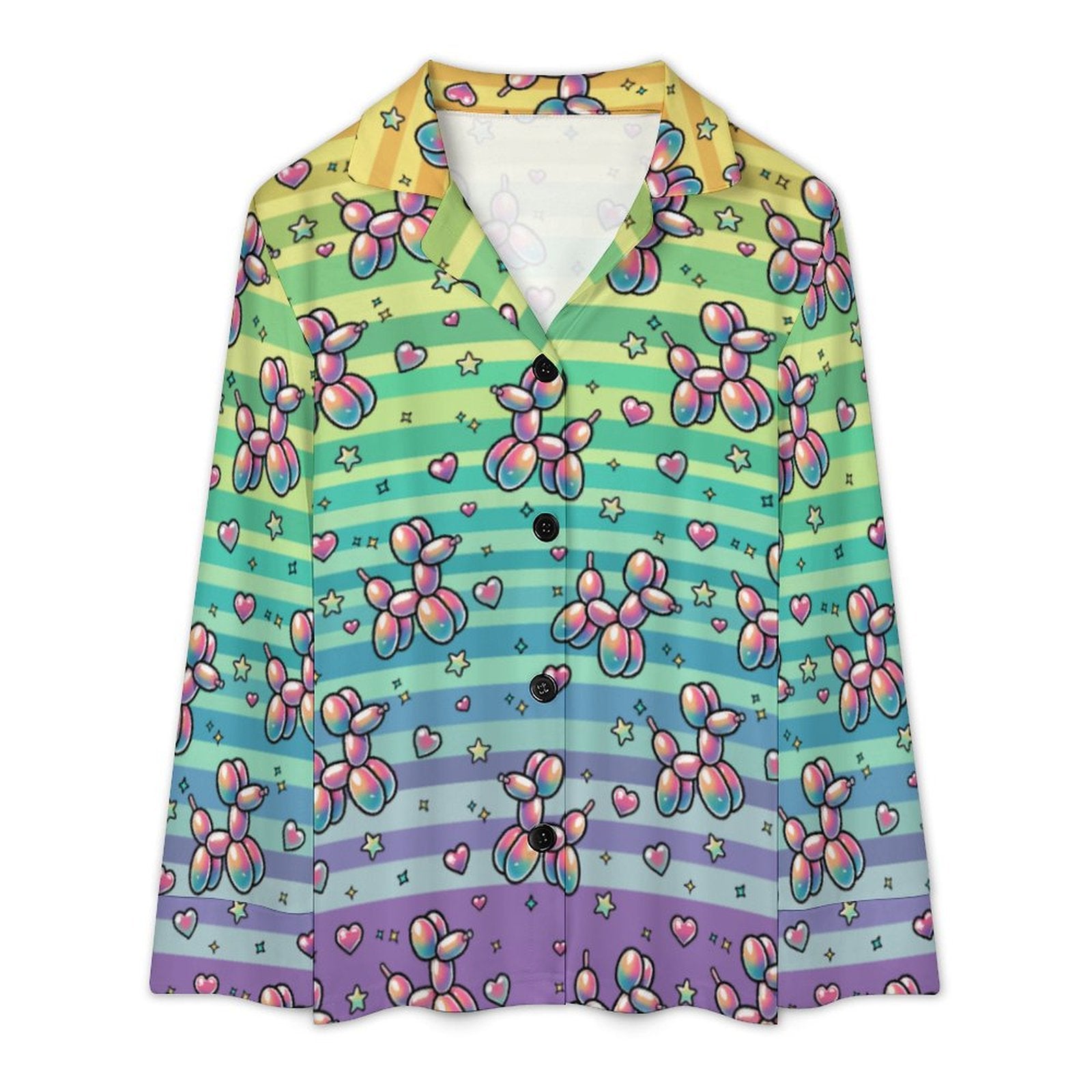 Retro Rainbow Women's Long Sleeve Pajama Set