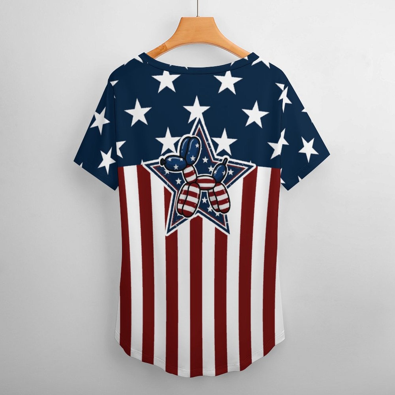 Patriotic Pups Women's Ice Silk V-Neck Top