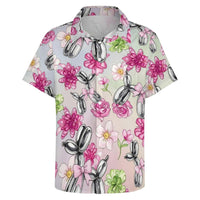 Petal Pop Women's Short Sleeve Button-Up Blouse