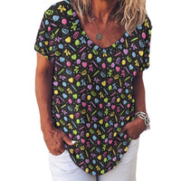 Twisty Pop - Women's Ice Silk V-Neck Top