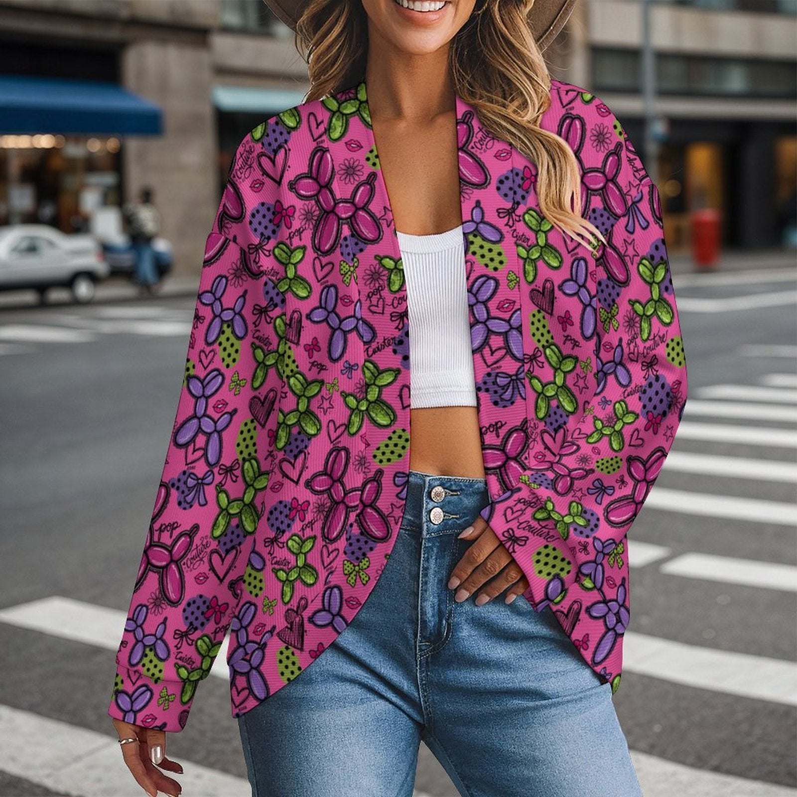 Pop Couture Women's Drop Shoulder Cardigan