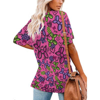 Pop Couture Twister Women's Ice Silk V-Neck Top