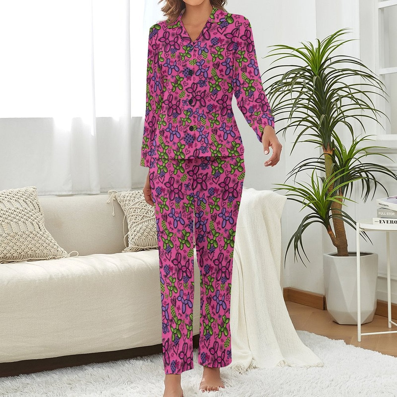Pop Couture Women's Long Sleeve Pajama Set