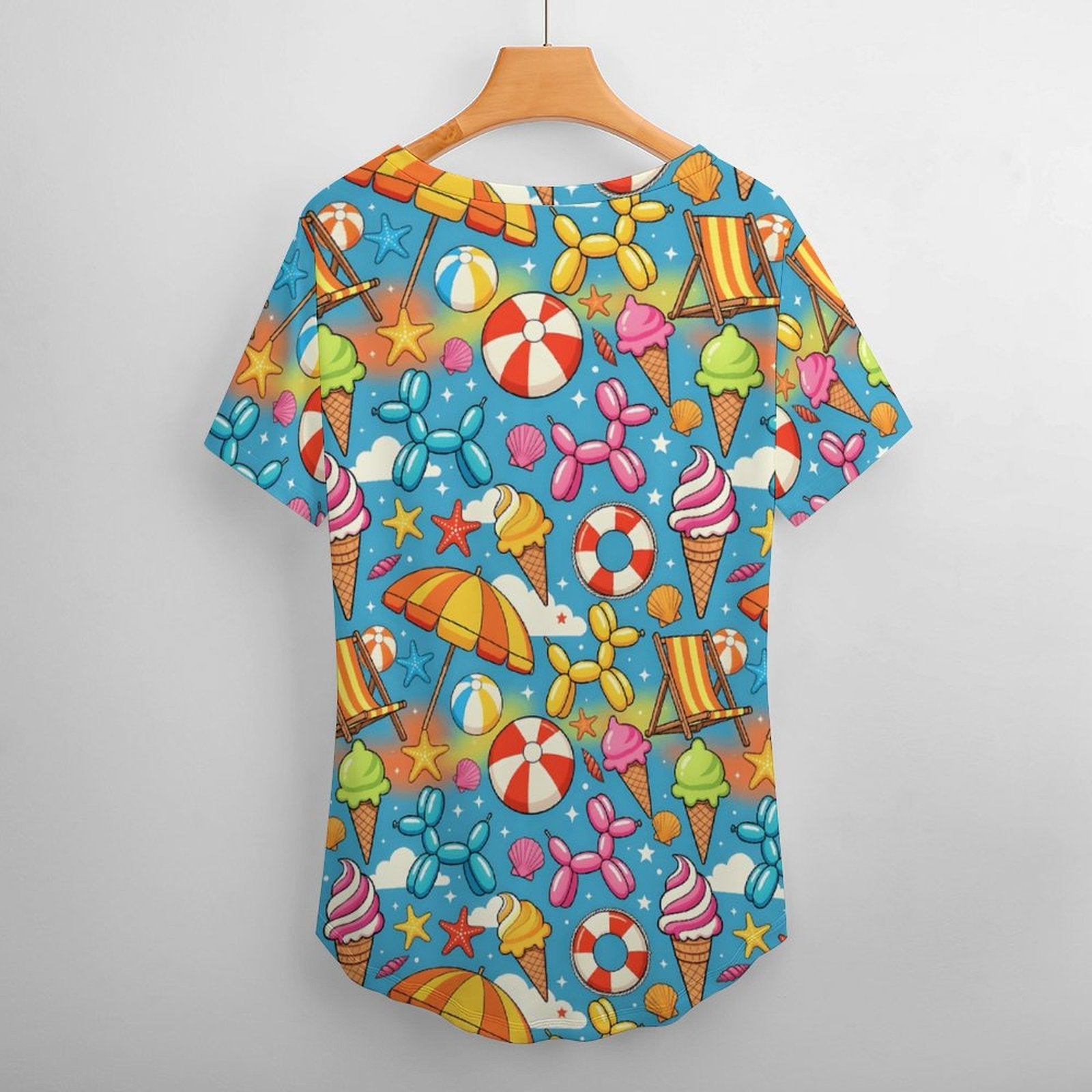 Summer Lovin' Women's Ice Silk V-Neck Top
