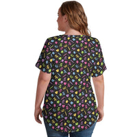Twisty Pop - Women's Ice Silk V-Neck Top