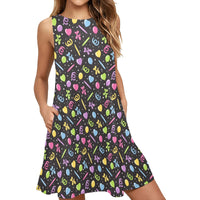 Twisterhood Women’s Flowy Sleeveless Dress with Pockets
