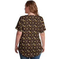 Decadent Dogs Women's Ice Silk V-Neck Top