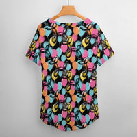 Graffiti Dogs Women's Ice Silk V-Neck Top