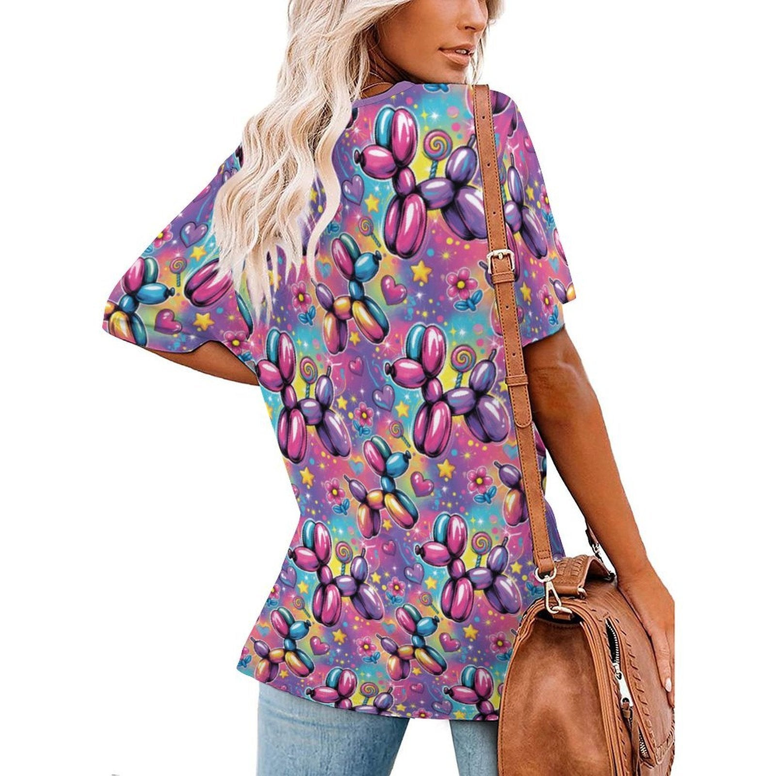 Sweet Dreams Dogs Women's Ice Silk V-Neck Top