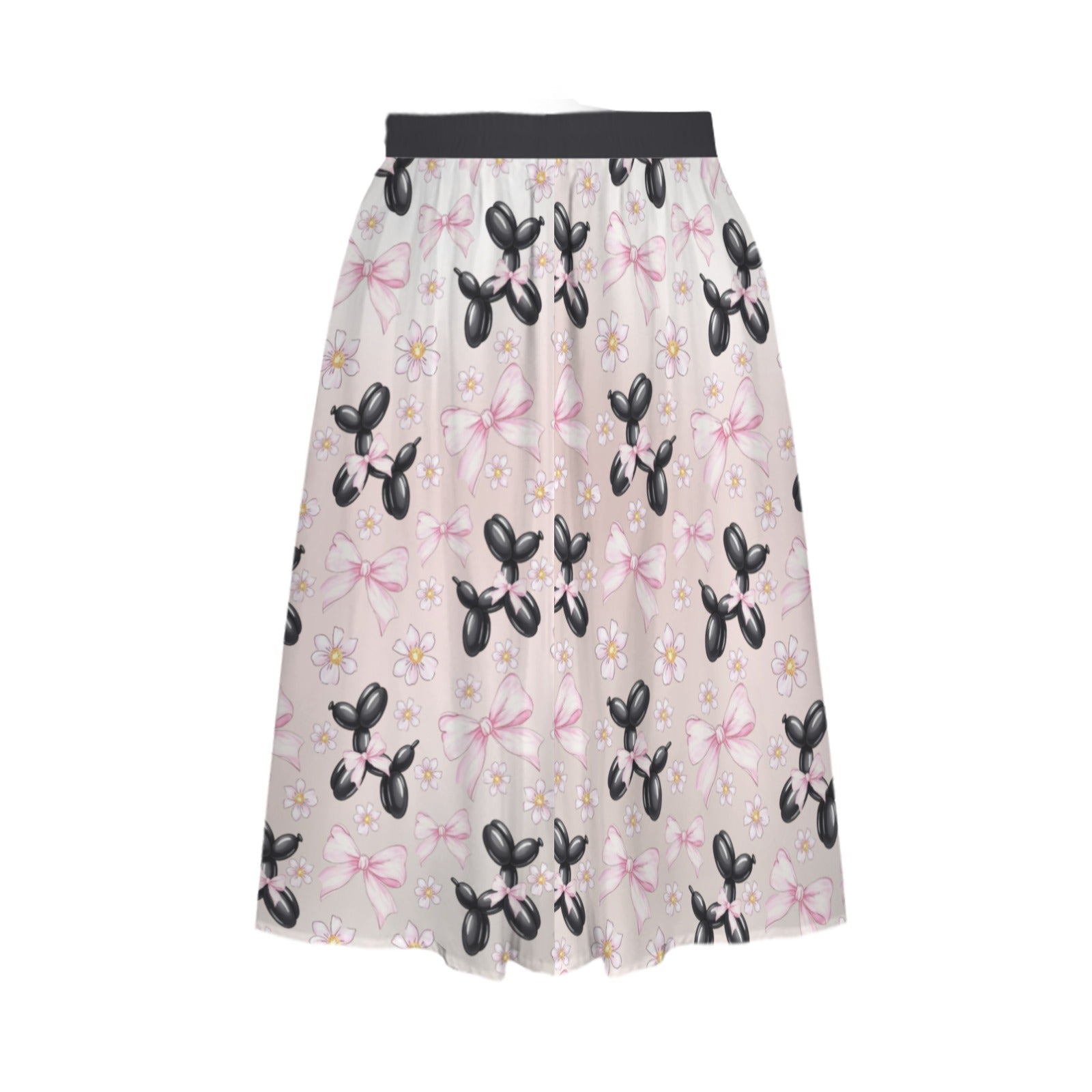 Bow Wow Women's Elastic Waist Midi Skirt with Pockets