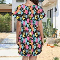 Graffiti Women's Shirt Dress with Pockets