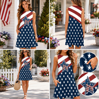 Patriotic Pups Women’s Flowy Sleeveless Dress with Pockets