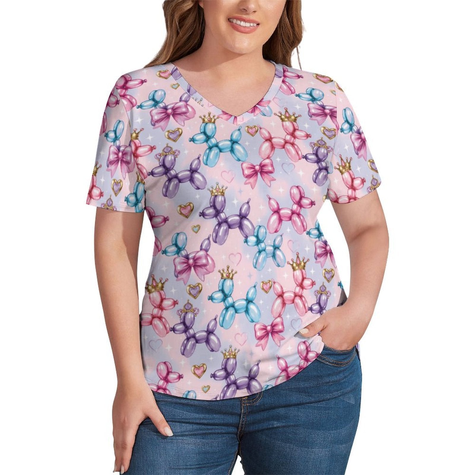 Perfectly Princess Women's Ice Silk V-Neck Top