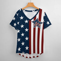 Patriotic Pups Women's Ice Silk V-Neck Top