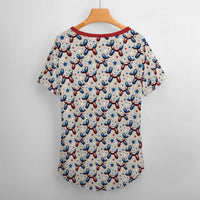 Patriotic Pups Women's Ice Silk V-Neck Top