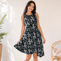 Bubble Balloon Dogs Women’s Fit & Flare Sleeveless Dress