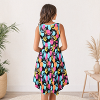 Graffiti Women’s Fit & Flare Sleeveless Dress