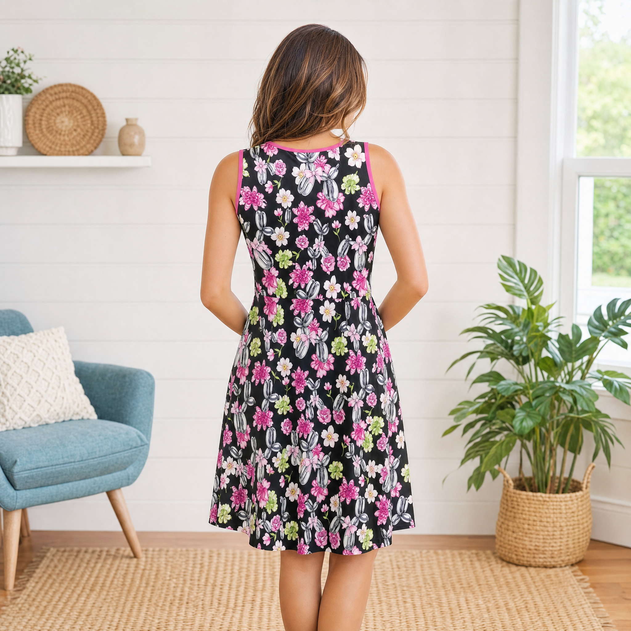 Petal Pop Women’s Fit & Flare Sleeveless Dress