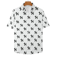 Classy Balloon Dogs Women's Short Sleeve Button-Up Blouse