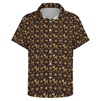 Decadent Dogs Women's Short Sleeve Button-Up Blouse