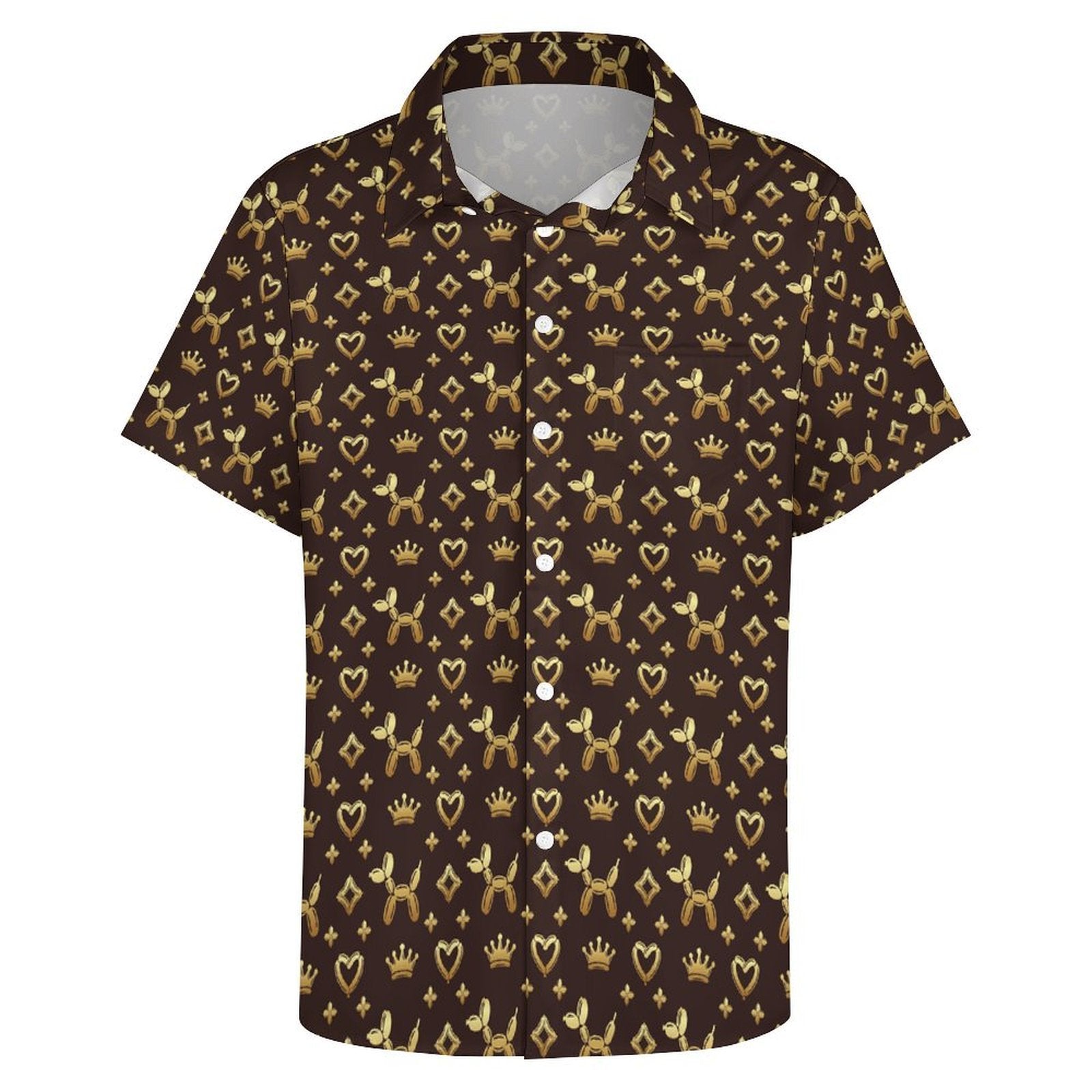 Decadent Dogs Women's Short Sleeve Button-Up Blouse