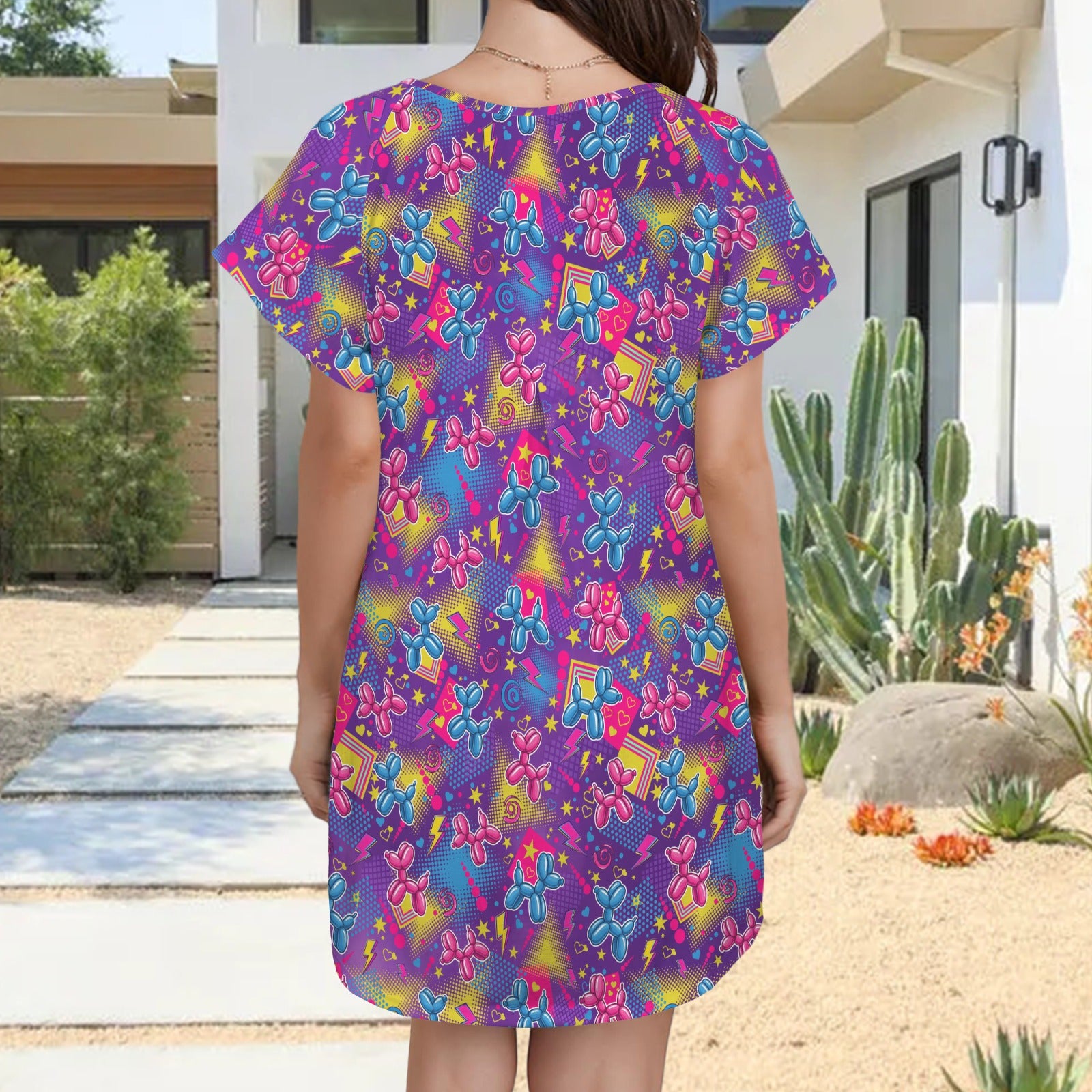 Electric Parade Women's Shirt Dress with Pockets